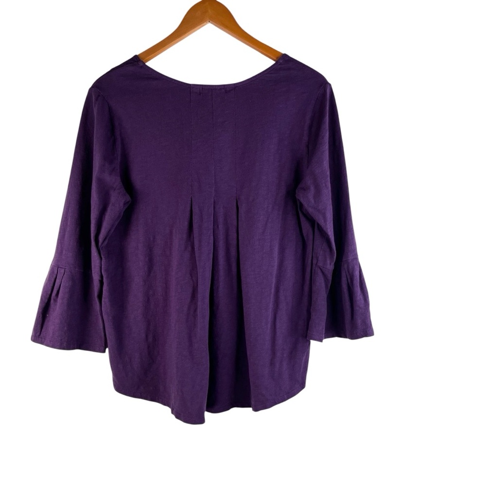 Habitat Clothes to Live In V Neck Purple Women's Top Cotton Size Small - Picture 2 of 5